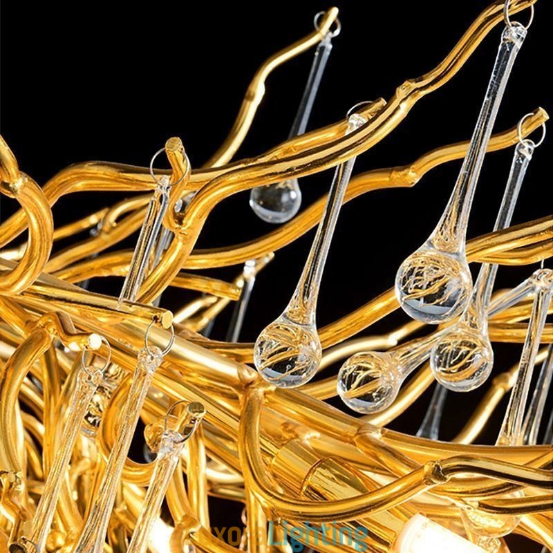 Designer Touch Decorative Luxury Crystal Chandelier Gold Modern Ceiling Hanging Lamp Dining