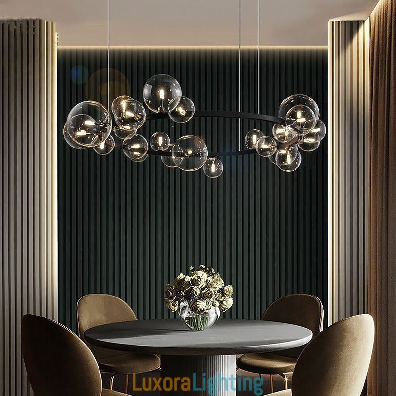 Designer Touch Decorative Modern Creative Metal Chandelier Transparent Glass Bubble Lamp