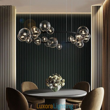 Designer Touch Decorative Modern Creative Metal Chandelier Transparent Glass Bubble Lamp