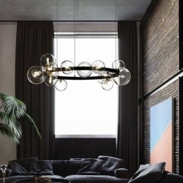 Designer Touch Decorative Modern Creative Metal Chandelier Transparent Glass Bubble Lamp