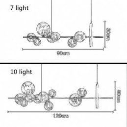 Designer Touch Decorative Modern Glass Bubble Pendant Light G9 Bulbs Chandelier