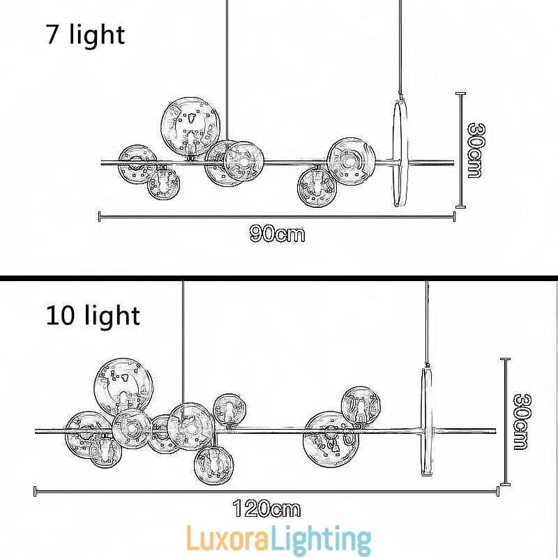 Designer Touch Decorative Modern Glass Bubble Pendant Light G9 Bulbs Chandelier