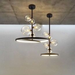 Designer Touch Decorative Modern Hanging Lights Fixture Chandelier Glass Bubble Pendant Light
