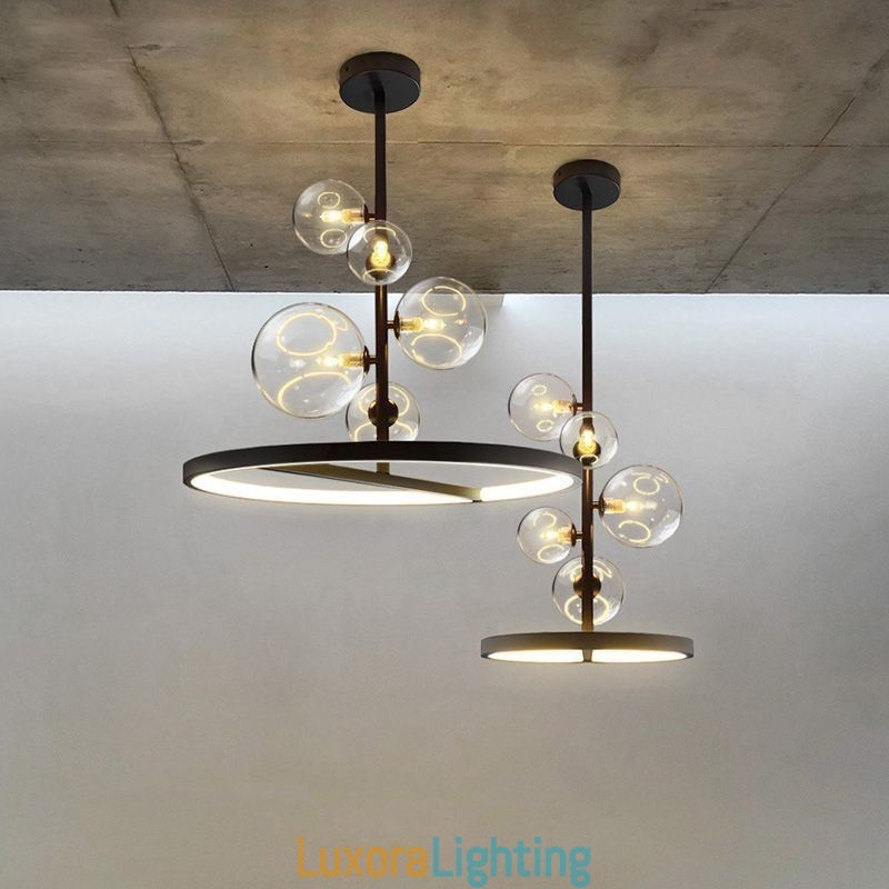 Designer Touch Decorative Modern Hanging Lights Fixture Chandelier Glass Bubble Pendant Light
