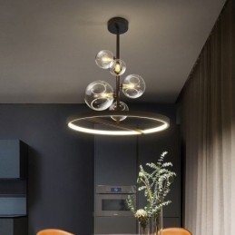 Designer Touch Decorative Modern Hanging Lights Fixture Chandelier Glass Bubble Pendant Light