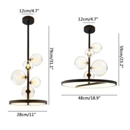 Designer Touch Decorative Modern Hanging Lights Fixture Chandelier Glass Bubble Pendant Light
