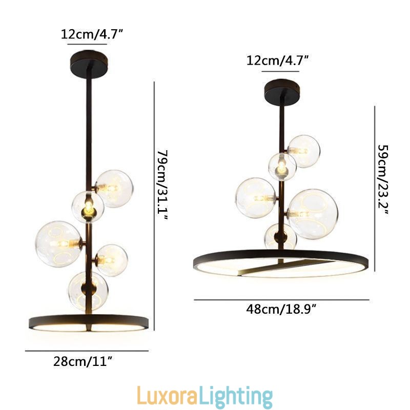 Designer Touch Decorative Modern Hanging Lights Fixture Chandelier Glass Bubble Pendant Light