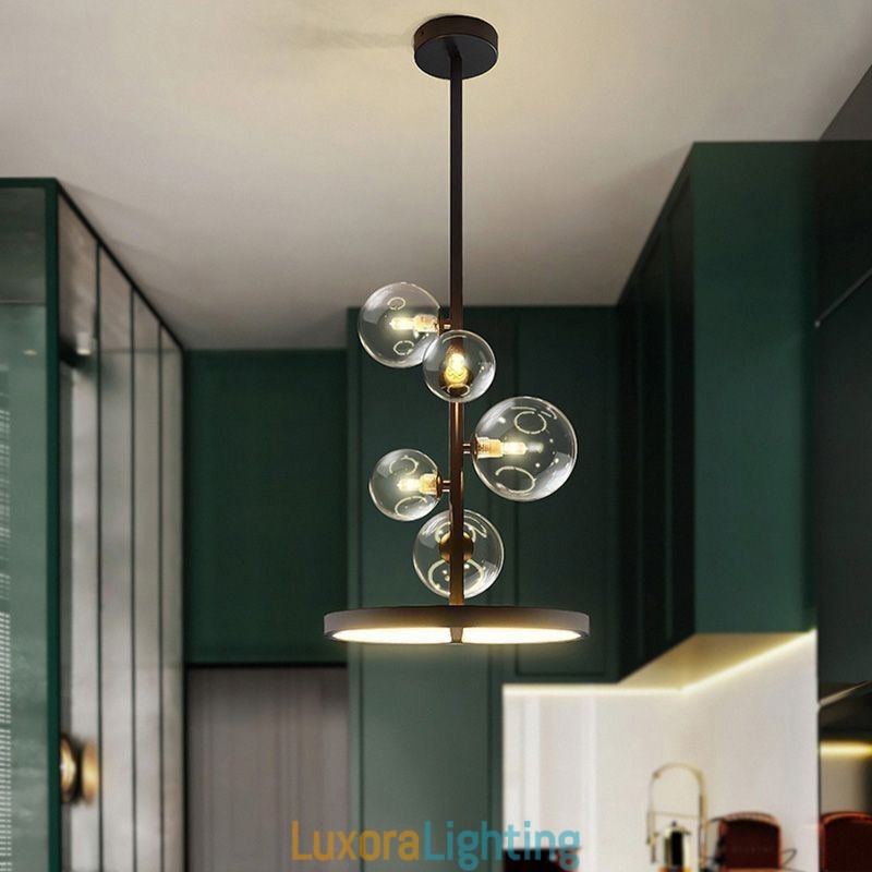 Designer Touch Decorative Modern Hanging Lights Fixture Chandelier Glass Bubble Pendant Light