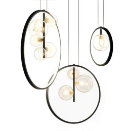 Designer Touch Decorative Nordic Pendant Light Glass Bubbles Circle Chandelier Modern Parlor Lamp