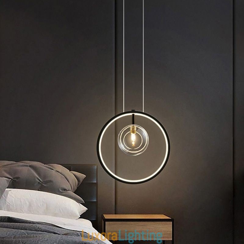 Designer Touch Decorative Nordic Pendant Light Glass Bubbles Circle Chandelier Modern Parlor Lamp