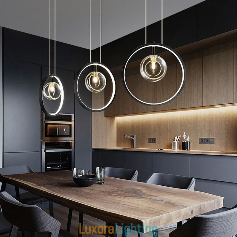 Designer Touch Decorative Nordic Pendant Light Glass Bubbles Circle Chandelier Modern Parlor Lamp