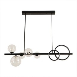 Designer Touch Decorative Modern Glass Bubble Pendant Light Black Long Bracket Lamps
