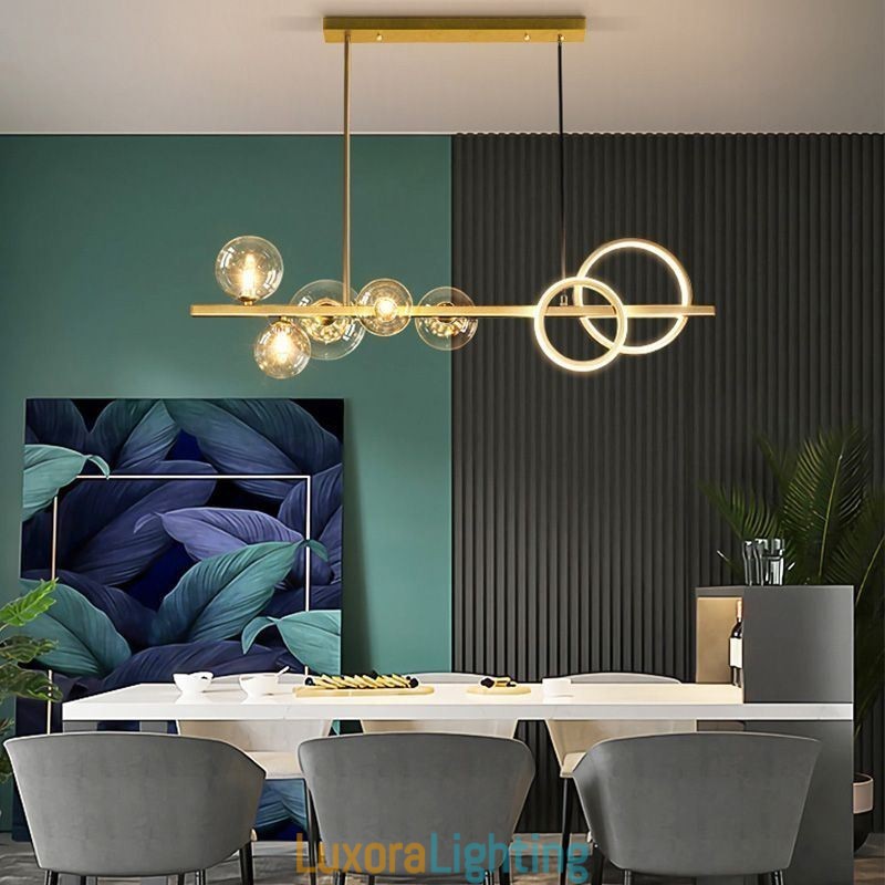 Designer Touch Decorative Modern Glass Bubble Pendant Light Black Long Bracket Lamps