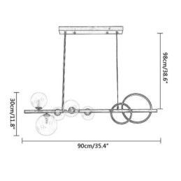 Designer Touch Decorative Modern Glass Bubble Pendant Light Black Long Bracket Lamps