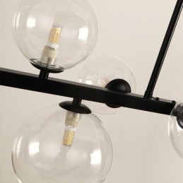 Designer Touch Decorative Modern Glass Bubble Pendant Light Black Long Bracket Lamps