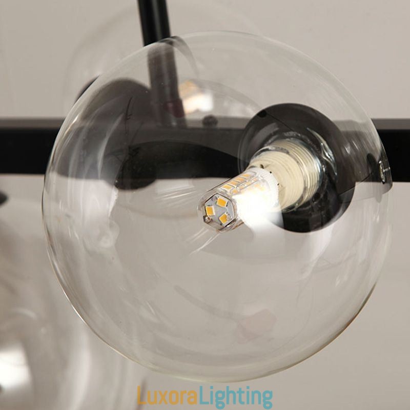 Designer Touch Decorative Modern Glass Bubble Pendant Light Black Long Bracket Lamps