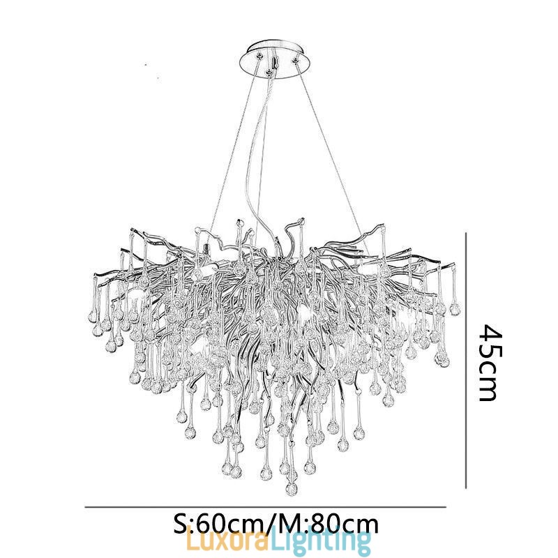 Designer Touch Decorative Nordic Crystal Chandelier Flower Round Shade Luxury Gold Pendant Light