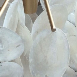 Designer Touch Decorative Natural Shell Chandelier Round Layered Hanging Light Dining