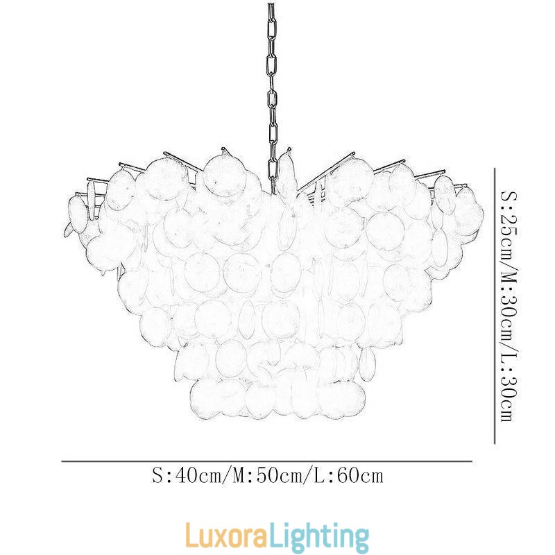 Designer Touch Decorative Natural Shell Chandelier Round Layered Hanging Light Dining