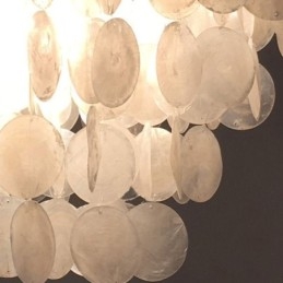 Designer Touch Decorative Natural Shell Chandelier Round Layered Hanging Light Dining