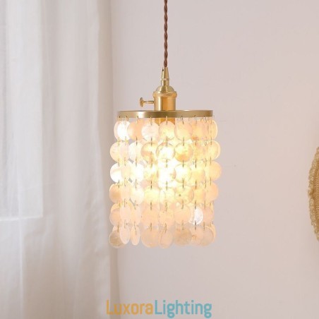 Designer Touch Decorative Modern Classic Chandelier White Shell Shade Pendant Ligthing Lamp Ceiling