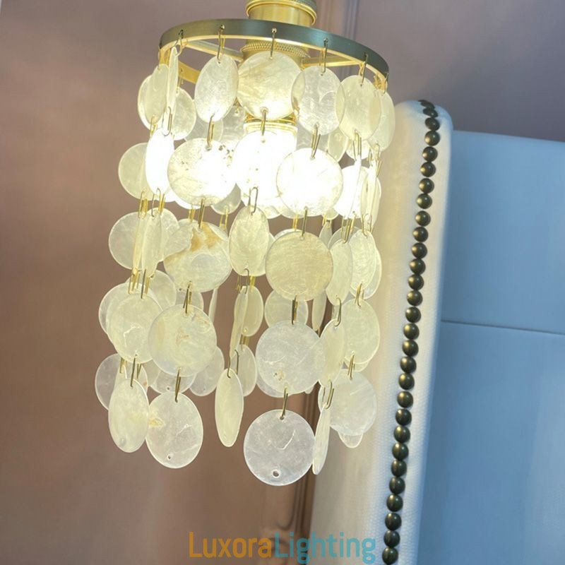 Designer Touch Decorative Modern Classic Chandelier White Shell Shade Pendant Ligthing Lamp Ceiling
