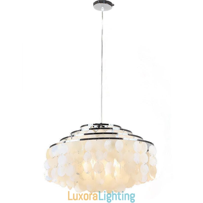 Designer Touch Decorative Modern Raindrop Chandelier White Shell Shade Ceiling Pendant Lighting