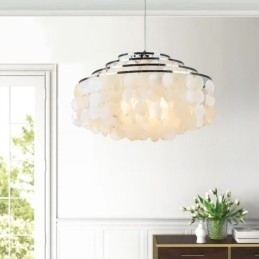 Designer Touch Decorative Modern Raindrop Chandelier White Shell Shade Ceiling Pendant Lighting