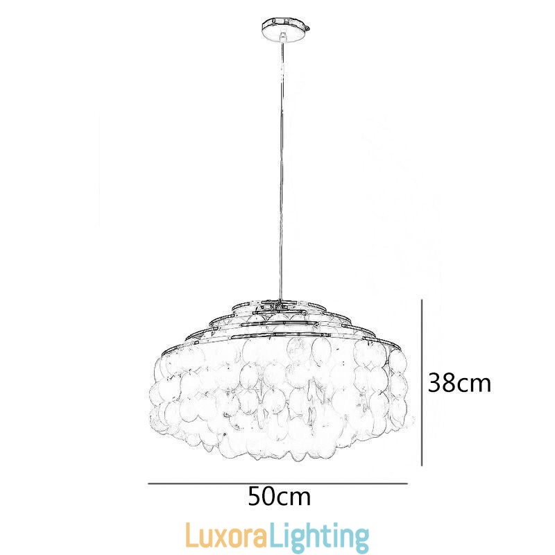 Designer Touch Decorative Modern Raindrop Chandelier White Shell Shade Ceiling Pendant Lighting