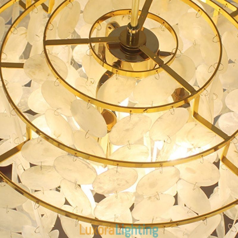 Designer Touch Decorative Modern Raindrop Chandelier White Shell Shade Ceiling Pendant Lighting