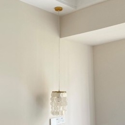 Designer Touch Decorative Modern Capiz Pendant Light Contemporary Mini Hanging Ceiling Lighting Dining