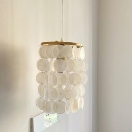 Designer Touch Decorative Modern Capiz Pendant Light Contemporary Mini Hanging Ceiling Lighting Dining