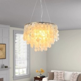 Designer Touch Decorative Modern White Shell Ceiling Light Fixture Pendant Light Chandelier