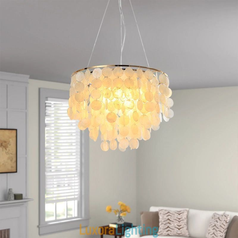 Designer Touch Decorative Modern White Shell Ceiling Light Fixture Pendant Light Chandelier