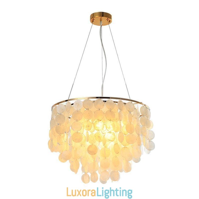 Designer Touch Decorative Modern White Shell Ceiling Light Fixture Pendant Light Chandelier