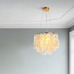 Designer Touch Decorative Modern White Shell Ceiling Light Fixture Pendant Light Chandelier