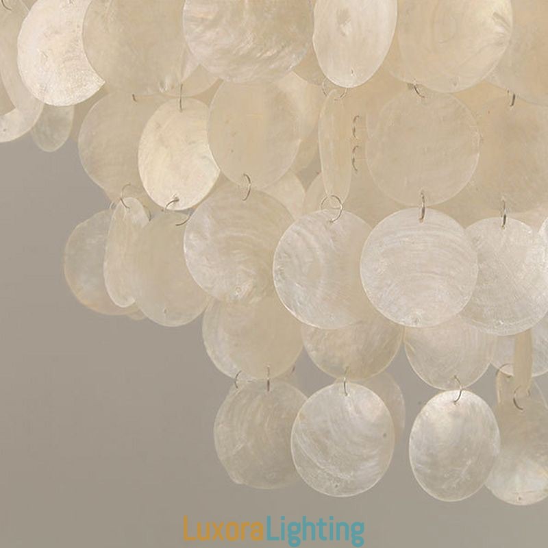 Designer Touch Decorative Modern White Shell Ceiling Light Fixture Pendant Light Chandelier