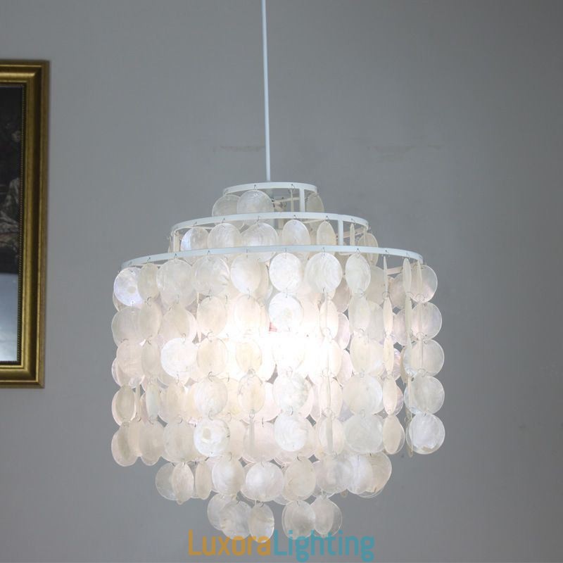 Designer Touch Decorative Modern Classic Pendant Light White Shell Shade Lamp