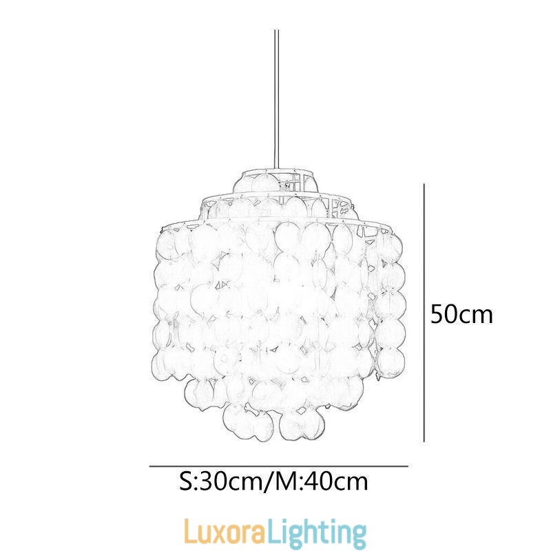 Designer Touch Decorative Modern Classic Pendant Light White Shell Shade Lamp