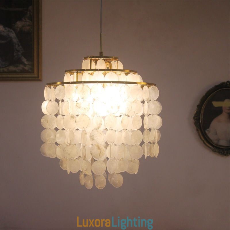 Designer Touch Decorative Modern Classic Pendant Light White Shell Shade Lamp