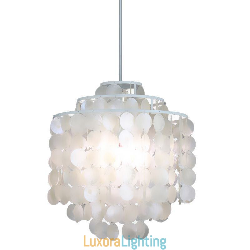 Designer Touch Decorative Modern Classic Pendant Light White Shell Shade Lamp