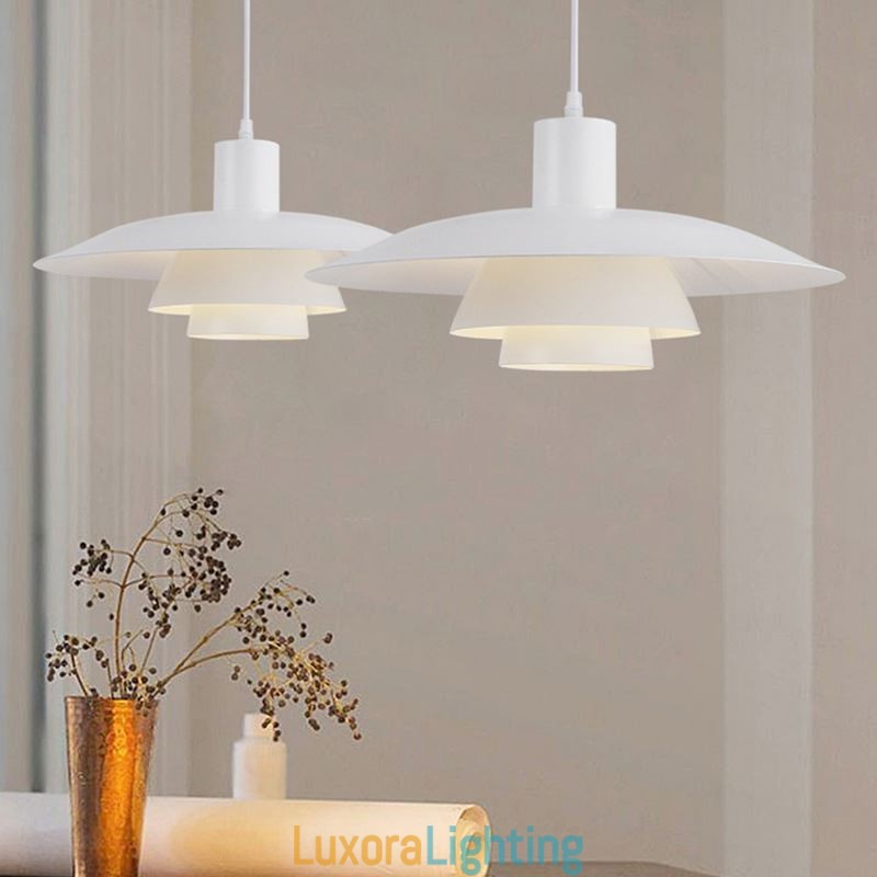 Designer Touch Decorative White Aluminum Pendant Lighting Contemporary Chandelier Adjustable Hanging Light Fixture