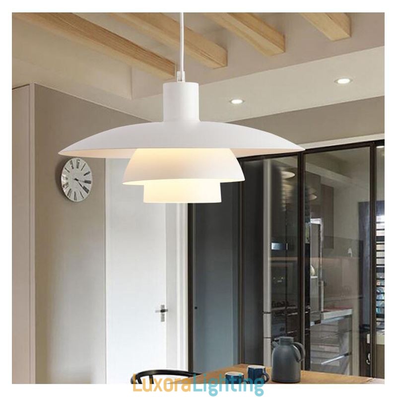 Designer Touch Decorative White Aluminum Pendant Lighting Contemporary Chandelier Adjustable Hanging Light Fixture
