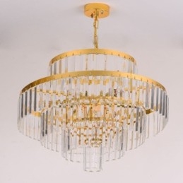 Designer Touch Decorative Gold Crystal Pendant Light 4 Tiers Ceiling Lighting 7 Lights