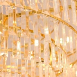 Designer Touch Decorative Gold Crystal Pendant Light 4 Tiers Ceiling Lighting 7 Lights