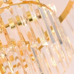 Designer Touch Decorative Gold Crystal Pendant Light 5 Tiers Ceiling Lighting 7 Lights
