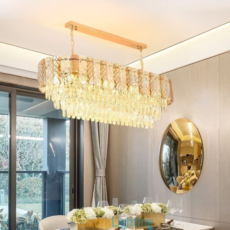Designer Touch Decorative Modern Crystal Pendant Light Luxury Oval Hanging Light