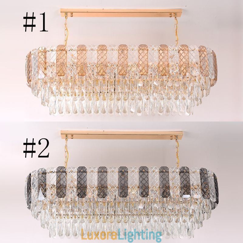Designer Touch Decorative Modern Crystal Pendant Light Luxury Oval Hanging Light