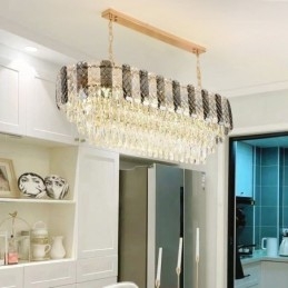 Designer Touch Decorative Modern Crystal Pendant Light Luxury Oval Hanging Light
