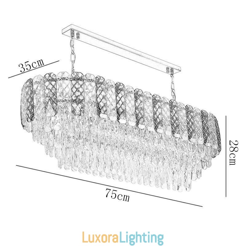 Designer Touch Decorative Modern Crystal Pendant Light Luxury Oval Hanging Light